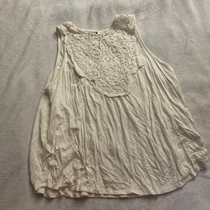 Maurice’s White Lace Tank Top; size: 1; like new
